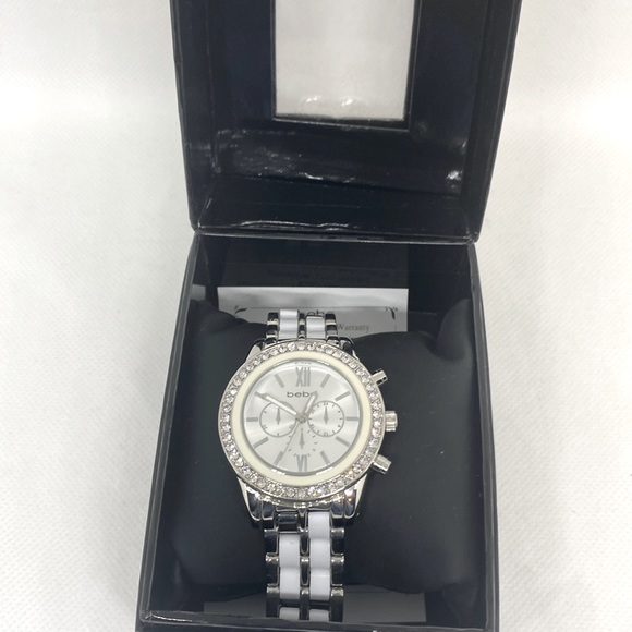 Beautiful white and silver Bebe watch. Box included. - Picture 1 of 3